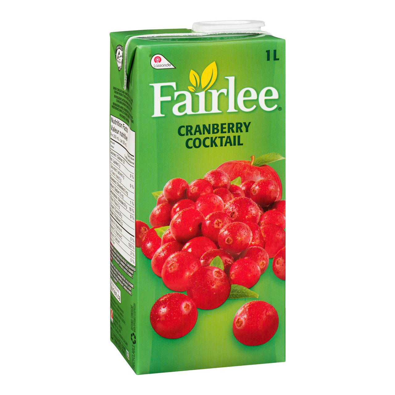 Fairlee  100% juice  Cranberry  - 1Lx12 pack
