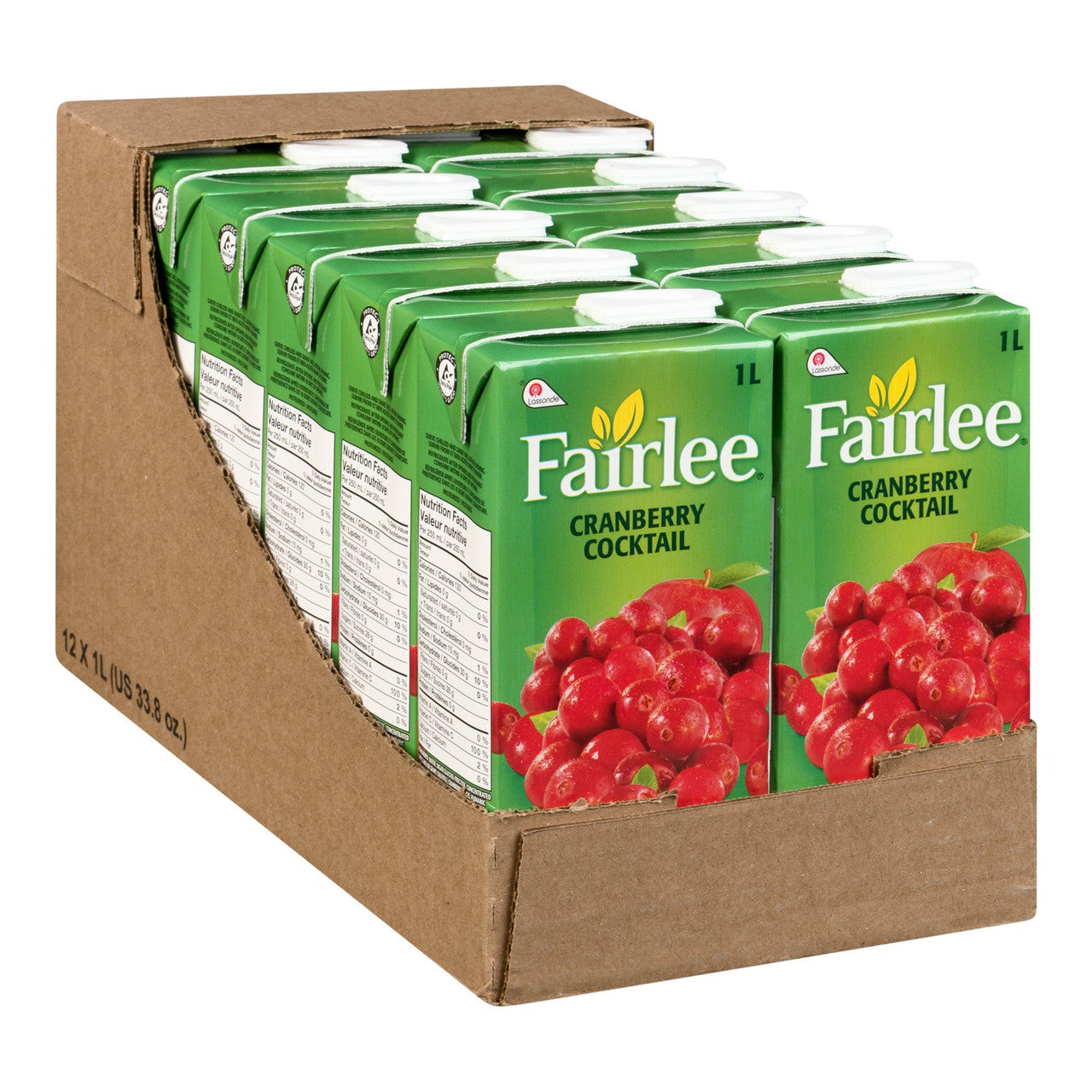 Fairlee  100% juice  Cranberry  - 1Lx12 pack