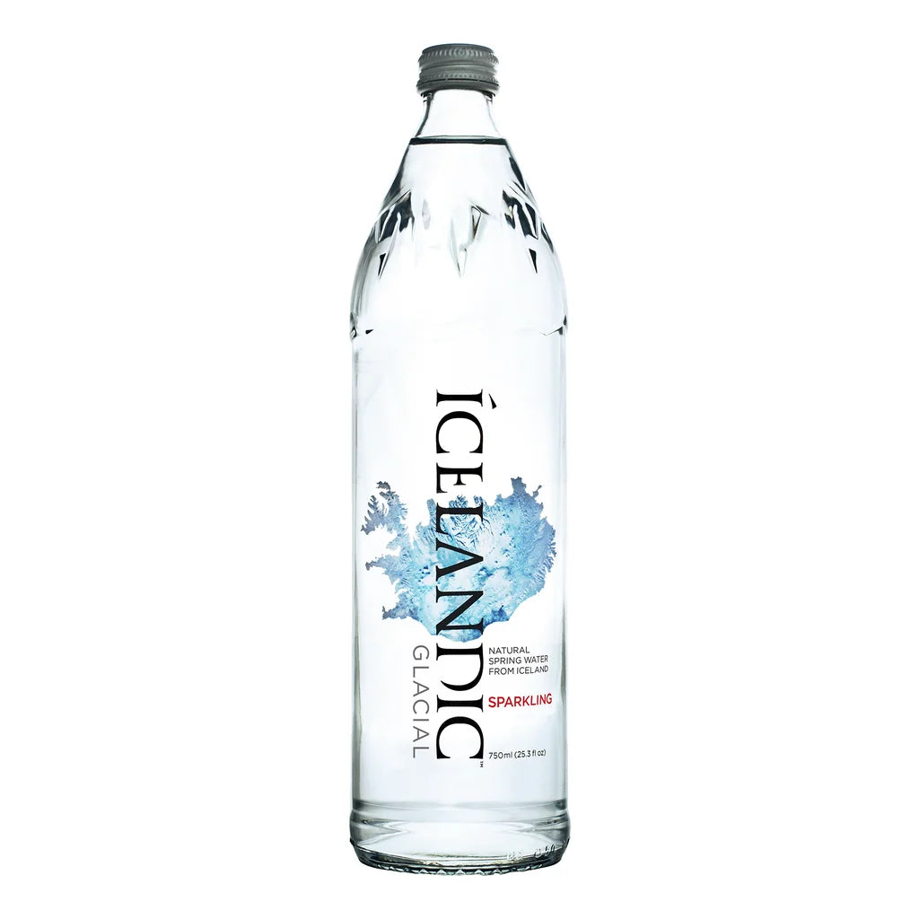 icelandic Gracial water 750 ml Glass Sparking  12 pk