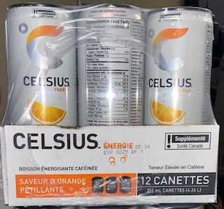 Celcius Energy Drink Orange |355ml x 12 Pack Cans