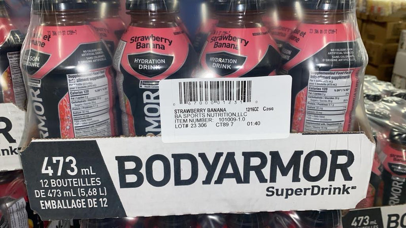 BodyArmor Super Drink Strawberry Banana 473 ml x 12 Pack bottles