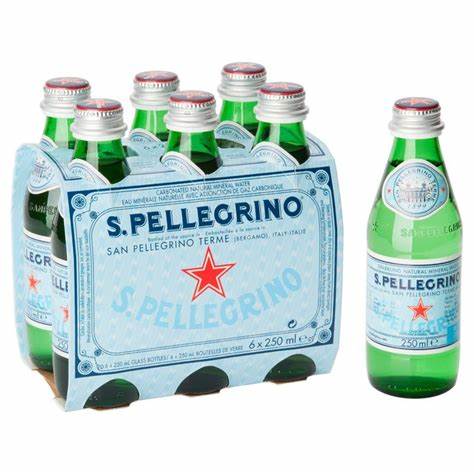 San Pellegrino Sparkling Water 250 ml, 24 Pack Glass   Bottles