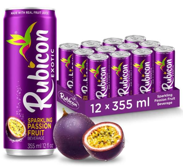 RUBICON Sparkling Passion Fruit Breverage | 355mL, 12 pack CANS