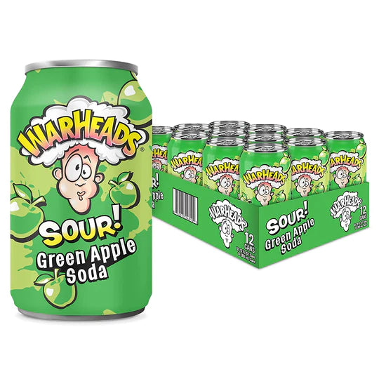 Warheads Sour Soda Green Apple 355 ml x 12 Packs