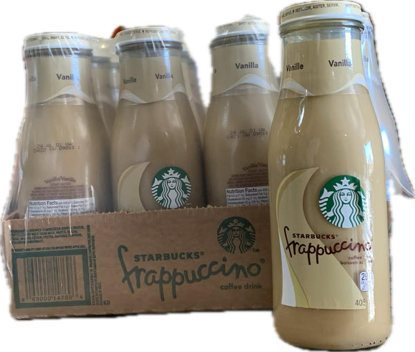 Starbucks Frappuccino Vanilla - 405ml, 12pack glass bottle Short Dated on Sale