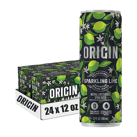 Origin Organic Sparkling Water LIme 355 ml x 12 Pack