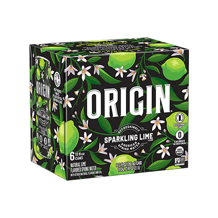 ORIGIN sparkling water 355ml  x24 cans lime