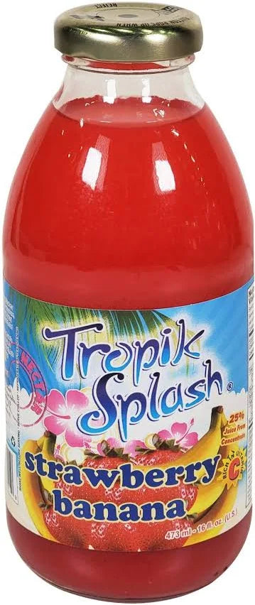Tropik Splash juice 473 mlx12 glass  strawberry banana