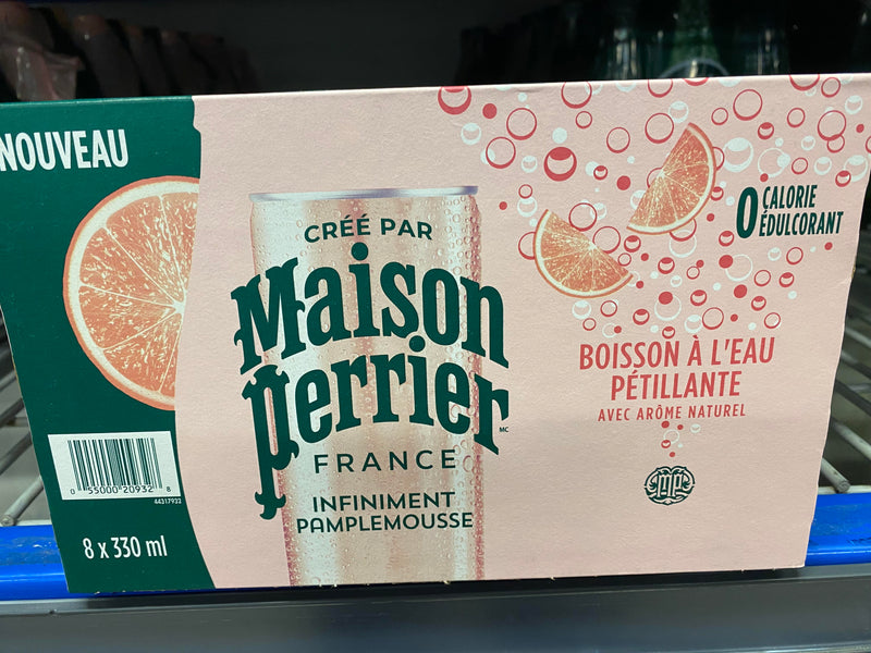 Maison perrier 3x8 pk (24 cans) sparking water GRAPEFRUIT