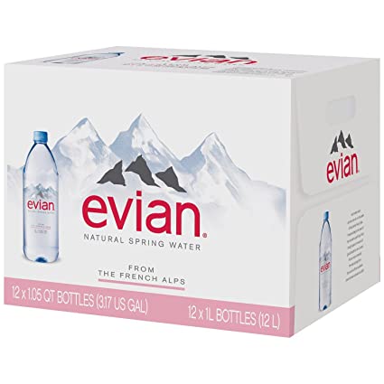 Evian Water 1Litre, Pack of 12 Bottles