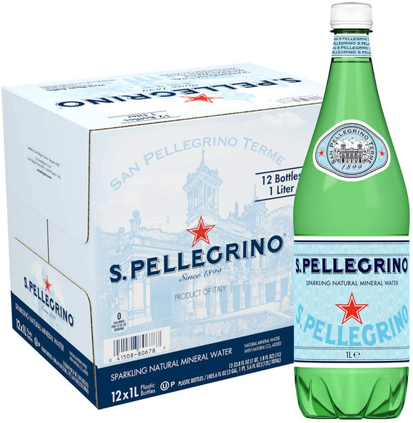 San Pellegrino Sparkling Water 1 Litre, 12 Pack Plastic  Bottles (2x6 pk )