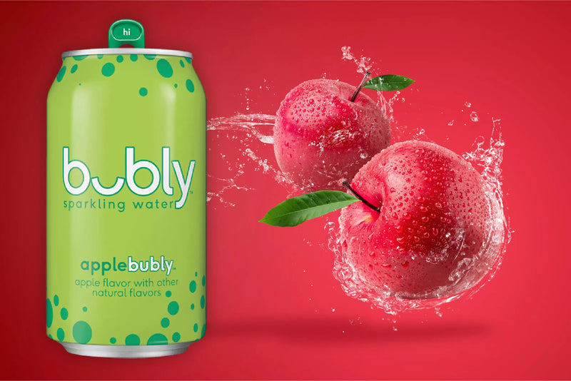 Bubly Sparkling Water Apple  - 355ml, 12pack Cans