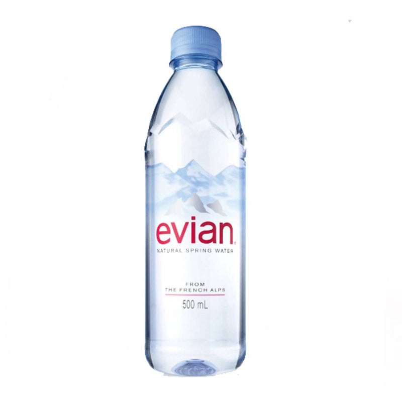 Evian Water 500ml, Pack of 24 Bottles