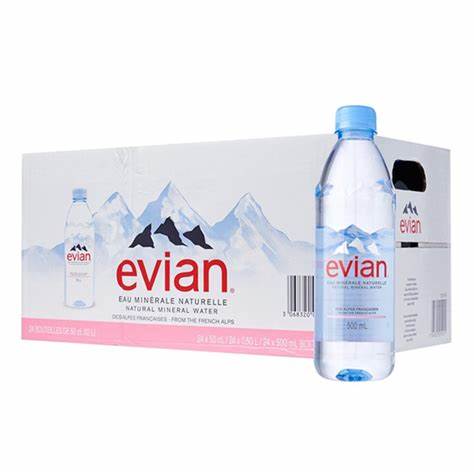 Evian Water 500ml, Pack of 24 Bottles