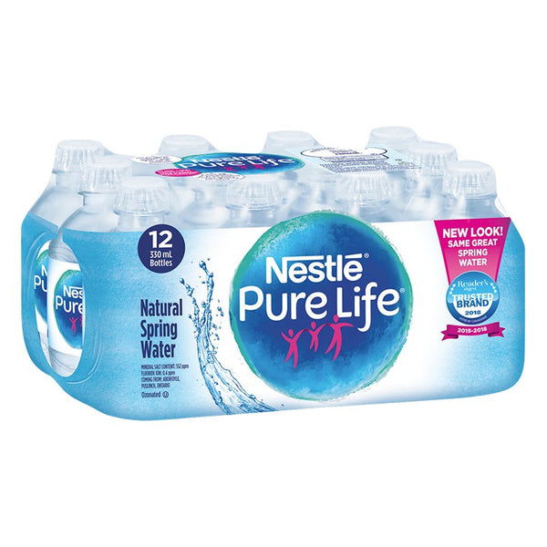 Nestle Pure Life Water 330 ml, Pack of 12 Bottles