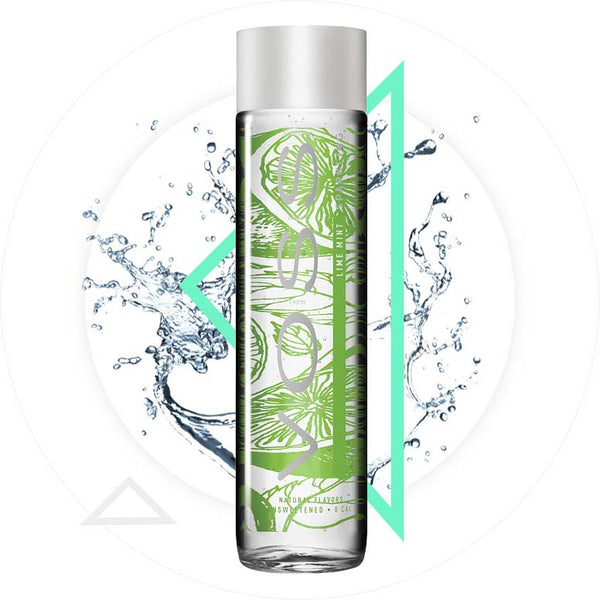 Voss Sparkling Water Lime Mint 375ml, Pack of 12 Glass Bottles