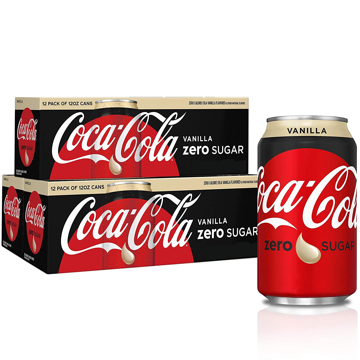 Coke Vanilla zero sugar - 355 ml, 12pack Cans pack*