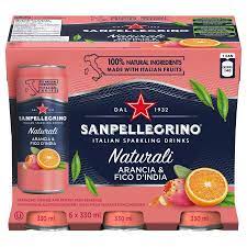 San Pellegrino Arancia & Fico D'India - 330mlx4x6 Packs cans (24 Cans)