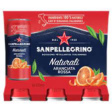 San Pellegrino Aranciata  Rossa- 330mlx4x6 Packs cans (24 Cans)