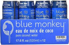 Blue Monkey Pure Organic  Coconut Water With-Pulp - 520ml, 12 pack