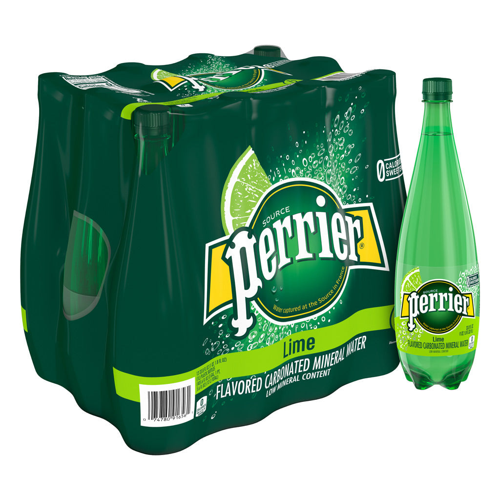 Perrier Sparkling Water Lime carbonated 1Litre - 2x6 Pack PET(12pk )