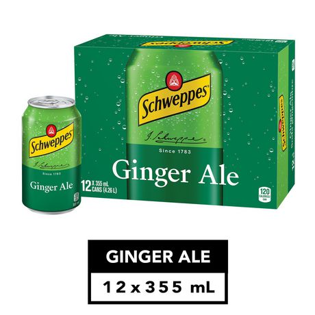 Schweppes Ginger Ale - 355ml, 12pack Cans*