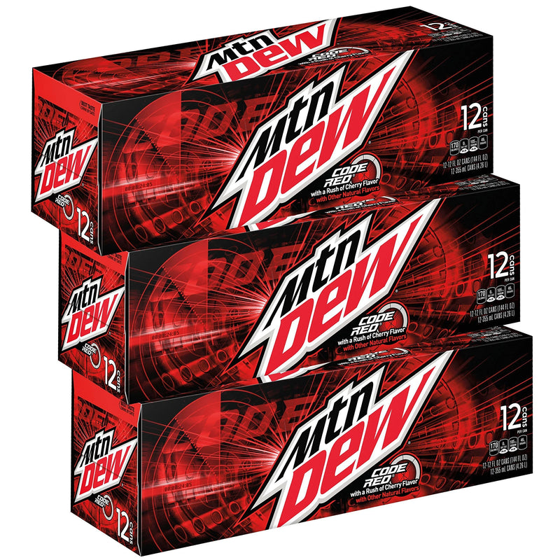 Mountain  Dew  code red flavour  12 pk cans