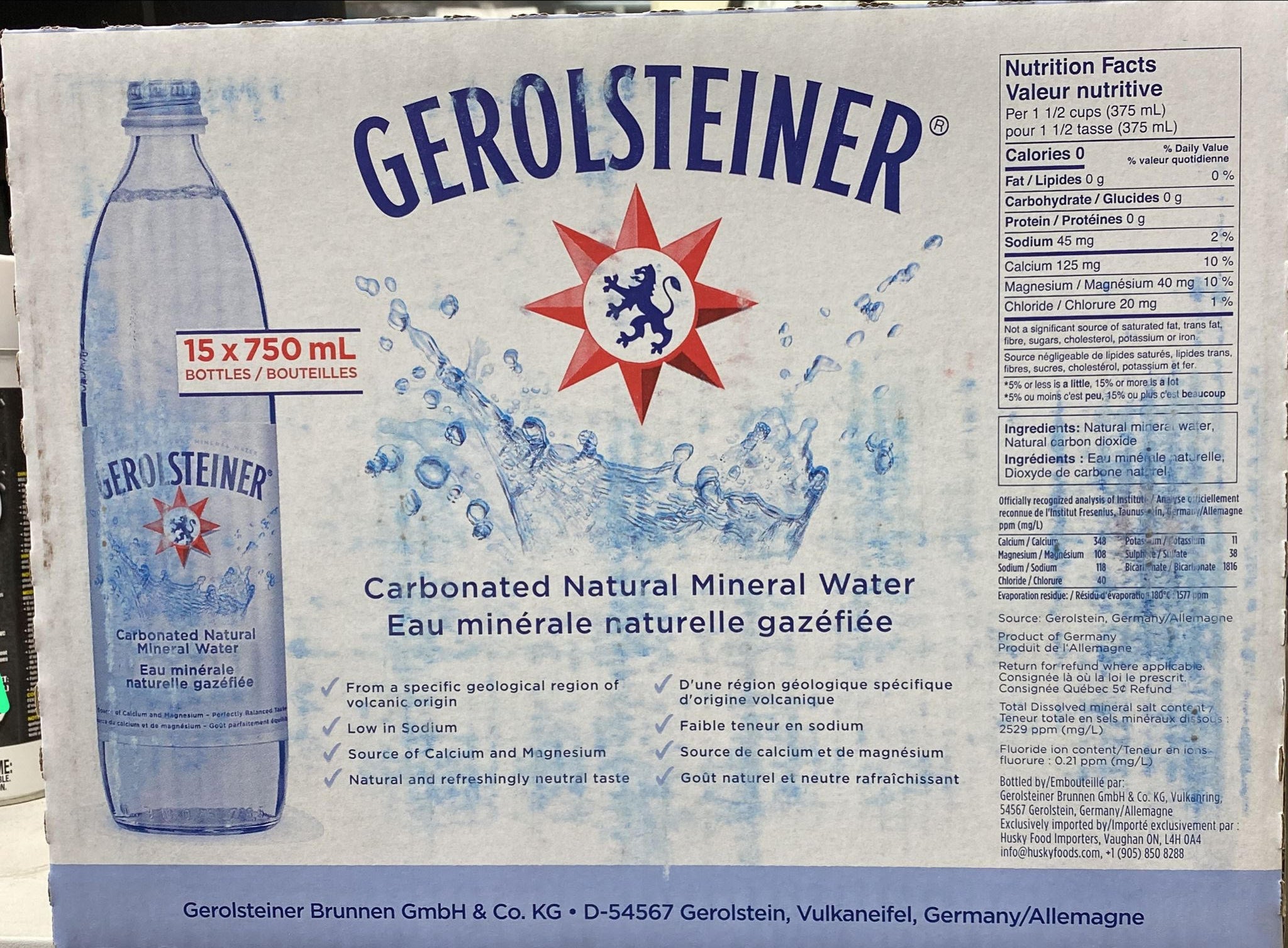 GEROLSTEINER 15/750 ml Glass carbonated